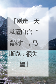 刚走一天就遭白宫“背刺”，马斯克：很失望